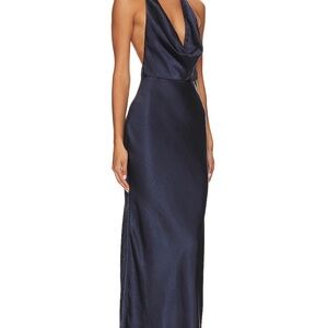 Sophisticated Backless Navy Dress